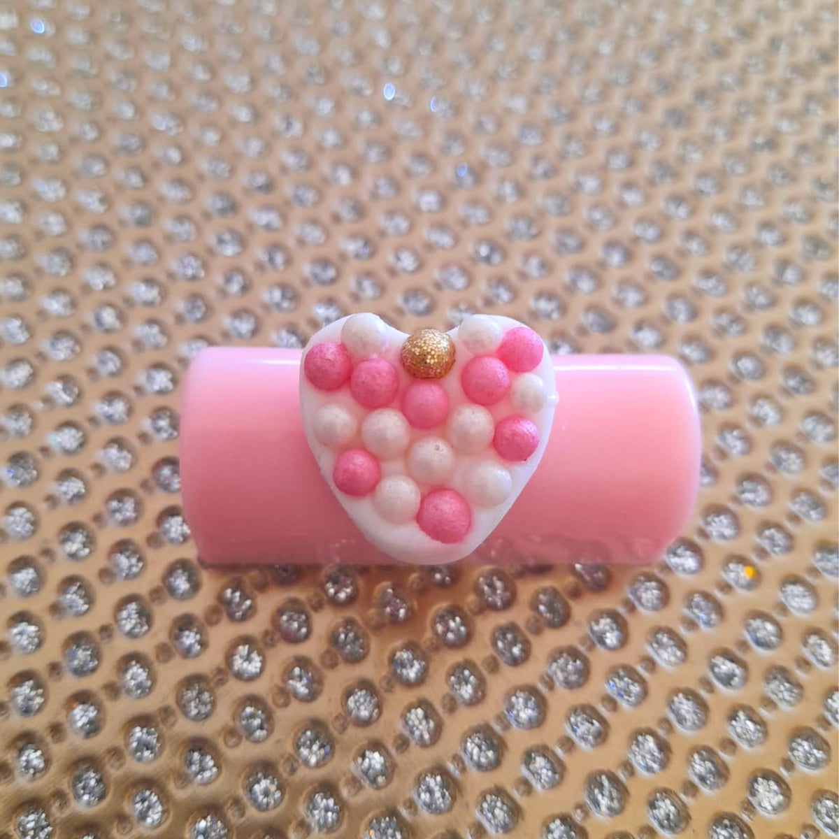 Celebration/Wedding - Chocolate Strawberry Log & Pink Heart Topping (10 Unit Box)