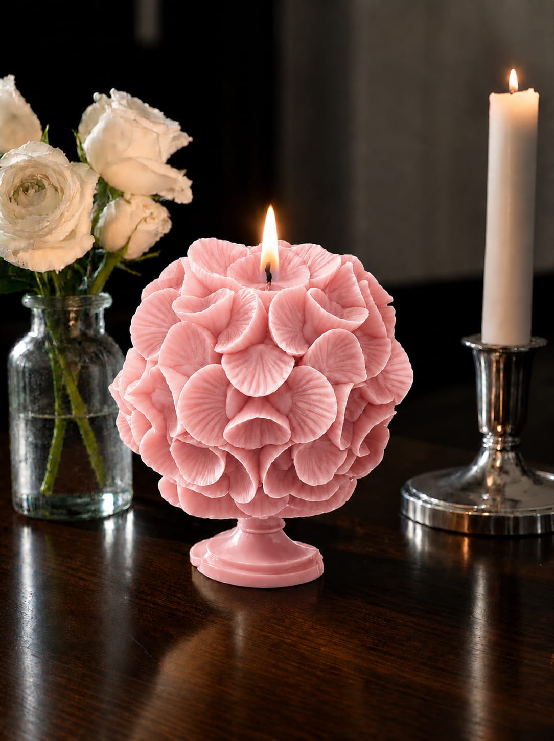 Scallop Flower Ball Candle - Colour Options
