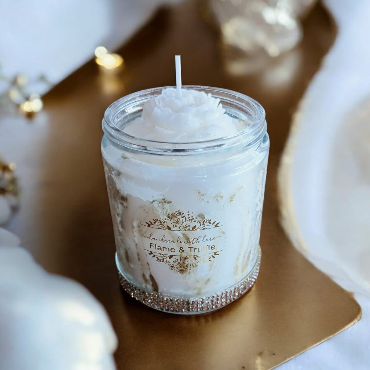 Marble Kiss Rhinestone Nova Jar Candle