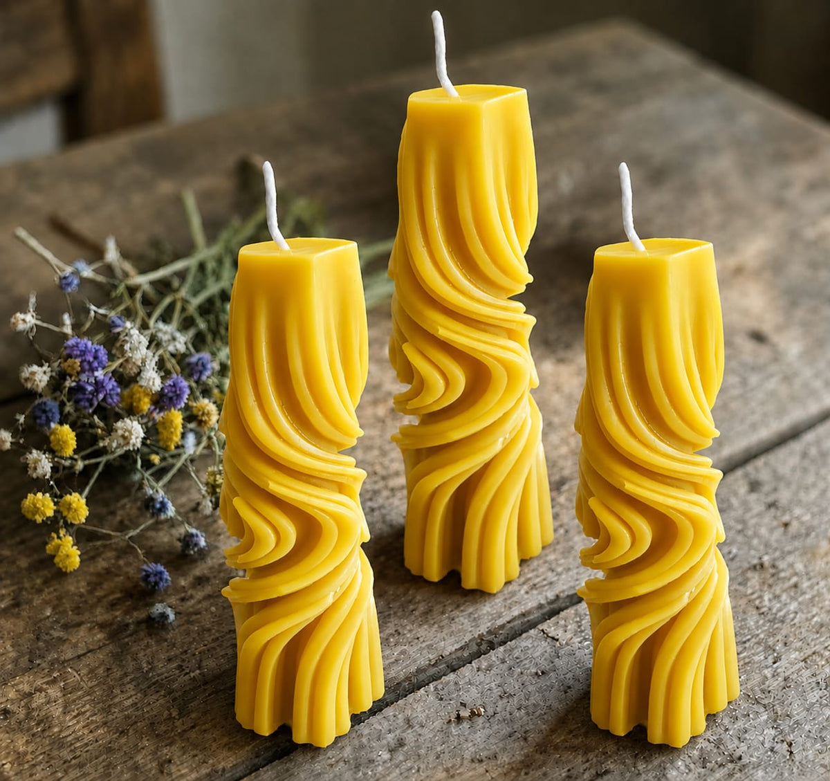Twisted Pillar Candles - Colour Options