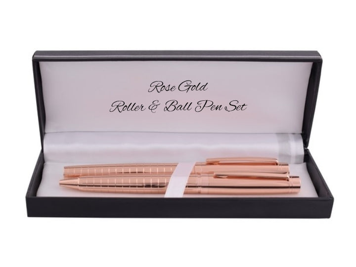 Rose Gold Roller & Ball Pen Gift Set - Defined Hospitality Solutions