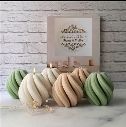 Earth-Tone Spiral Candles
