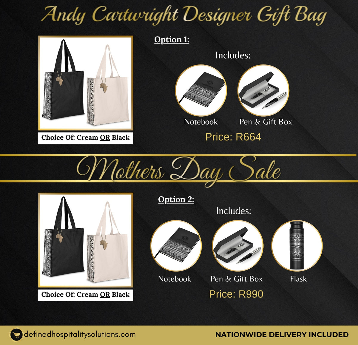 DELIVERY INCLUDED Mothers Day Gift  - Andy Cartwright Gift Bag Hamper