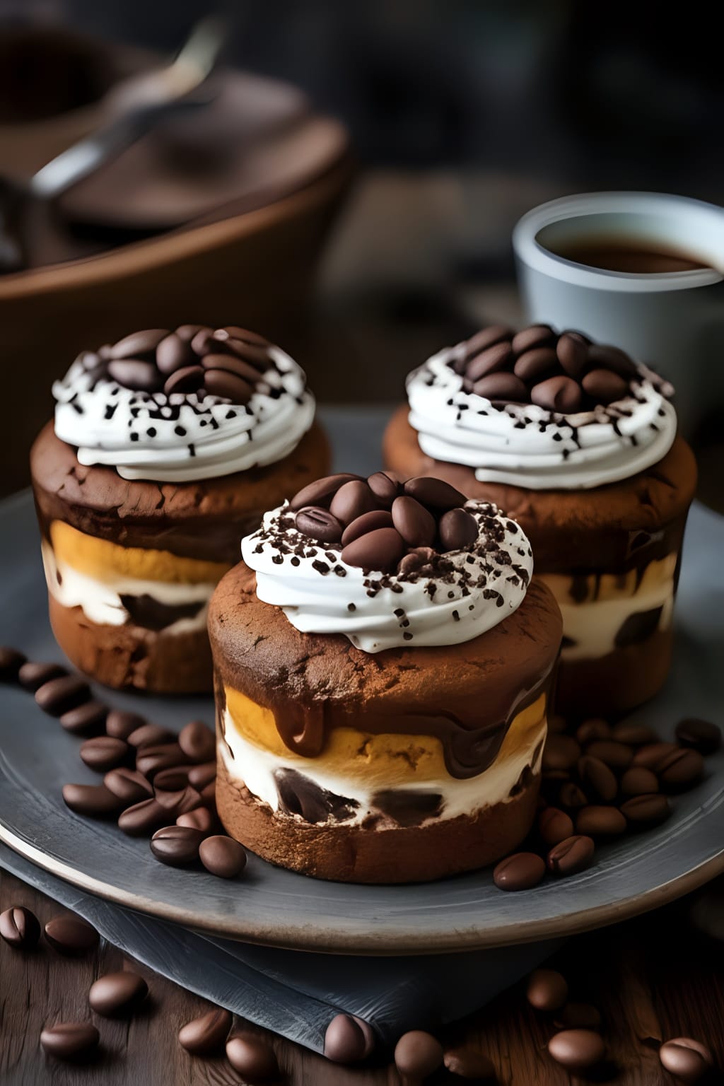 Coffee & Vanilla Cream Cakes