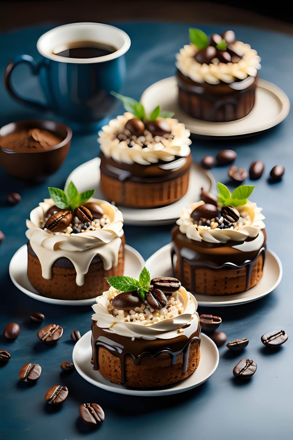 Coffee-Nut Chocolate Ganache Mini Cakes