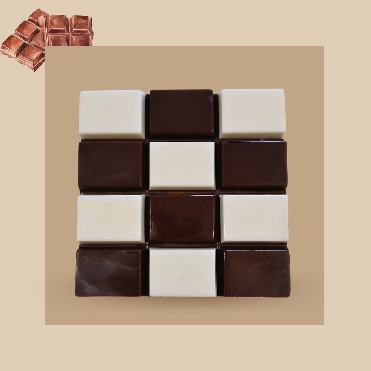Ebony & Ivory Chequered Chocolate Bar (Dark & White)