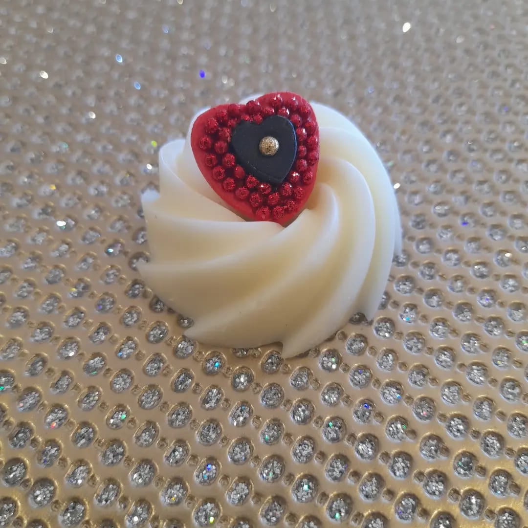 White Chocolate with Red Dazzle Heart