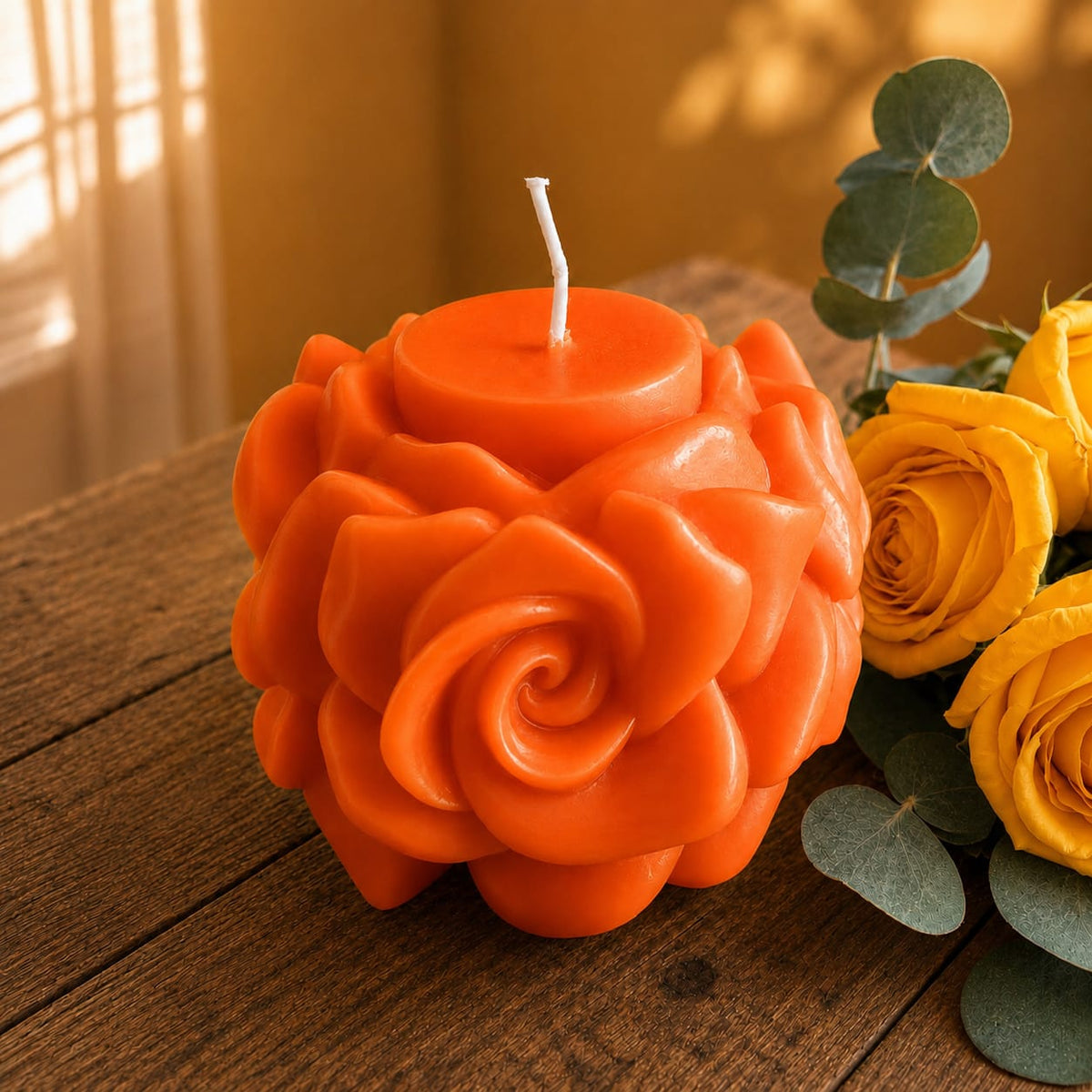 Rose Pillar Candles - Colour Options