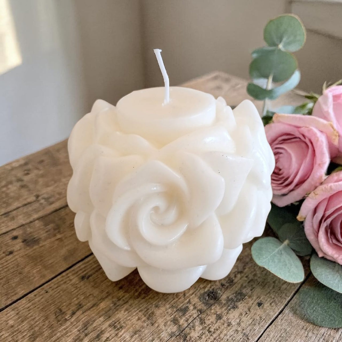 Rose Pillar Candles - Colour Options