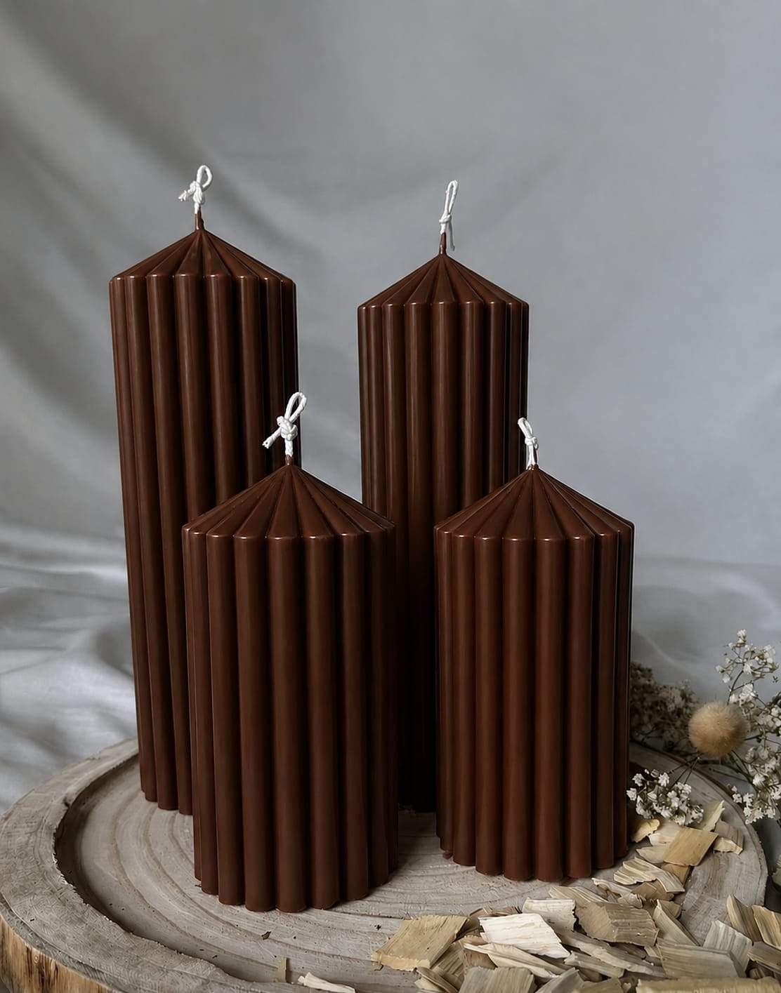 Striped Pillar Candles (4 Size Options  & Colour Variants)