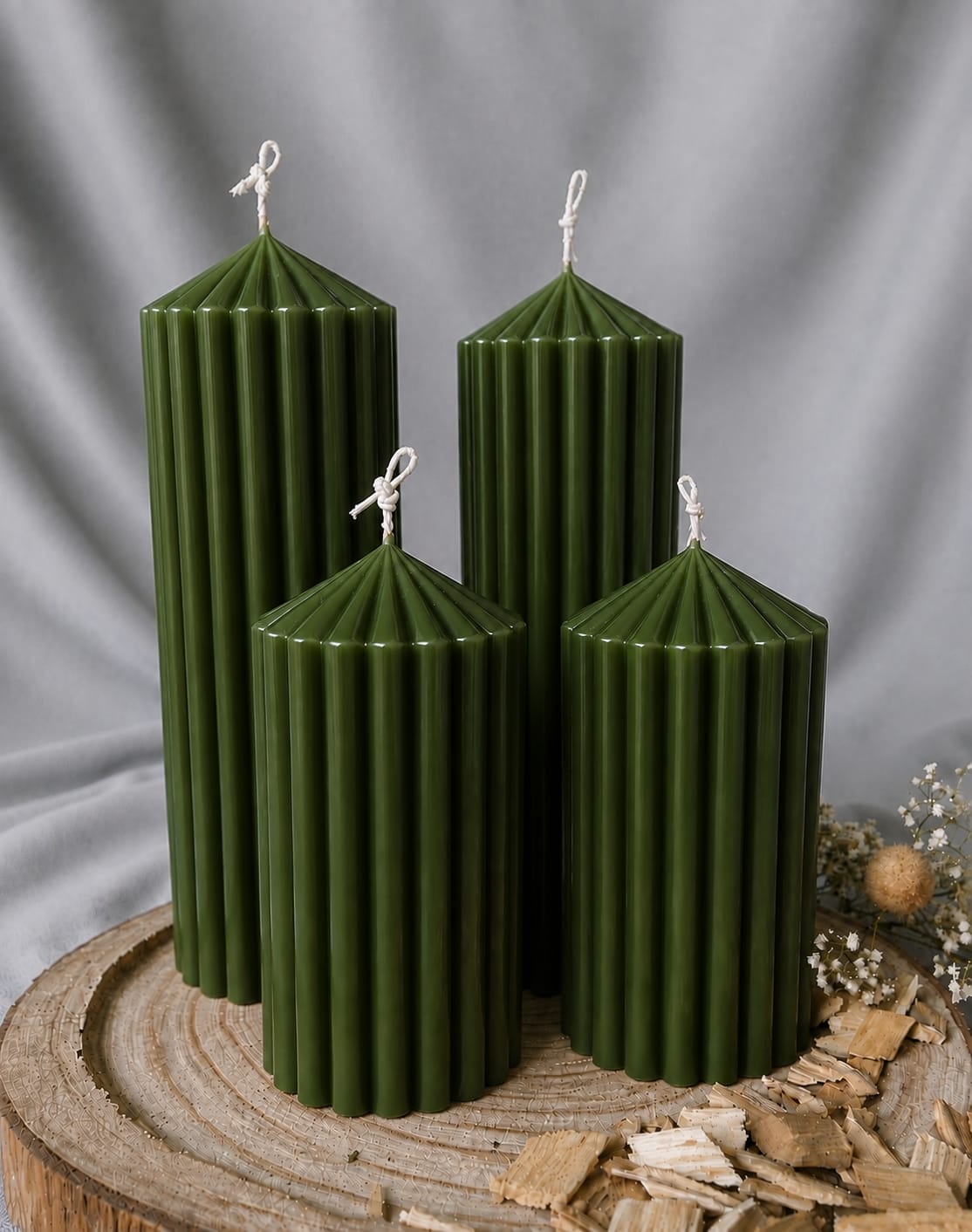 Striped Pillar Candles (4 Size Options  & Colour Variants)