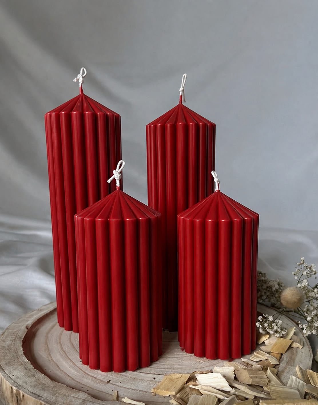 Striped Pillar Candles (4 Size Options  & Colour Variants)