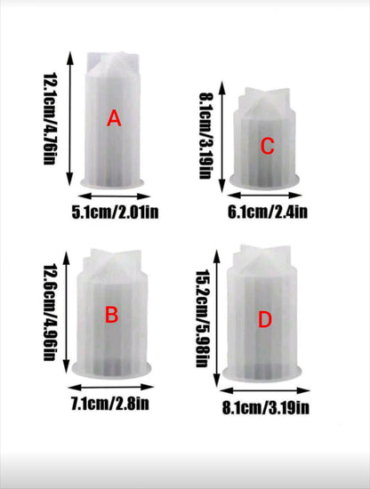 Striped Pillar Candles (4 Size Options  & Colour Variants)