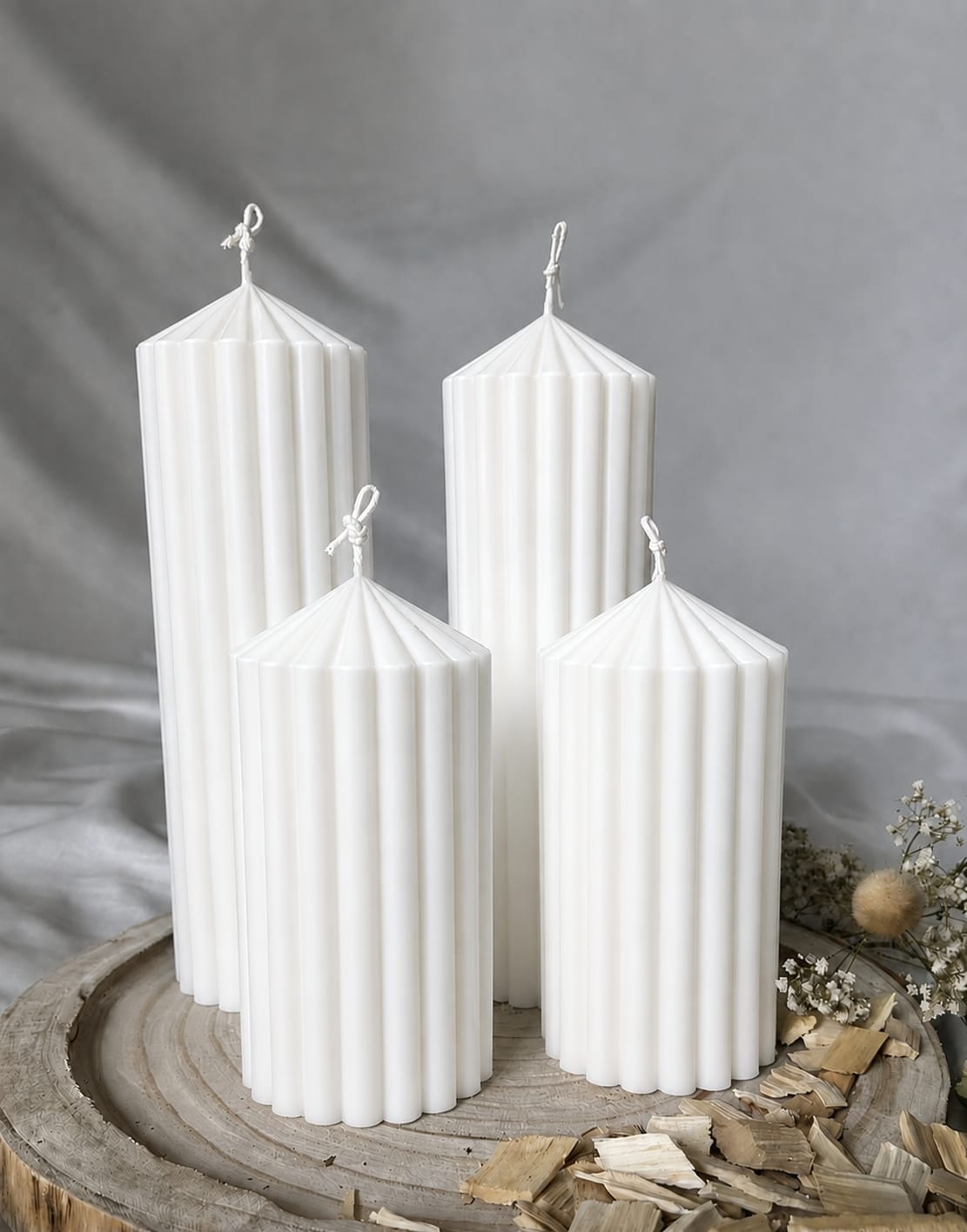 Striped Pillar Candles (4 Size Options  & Colour Variants)