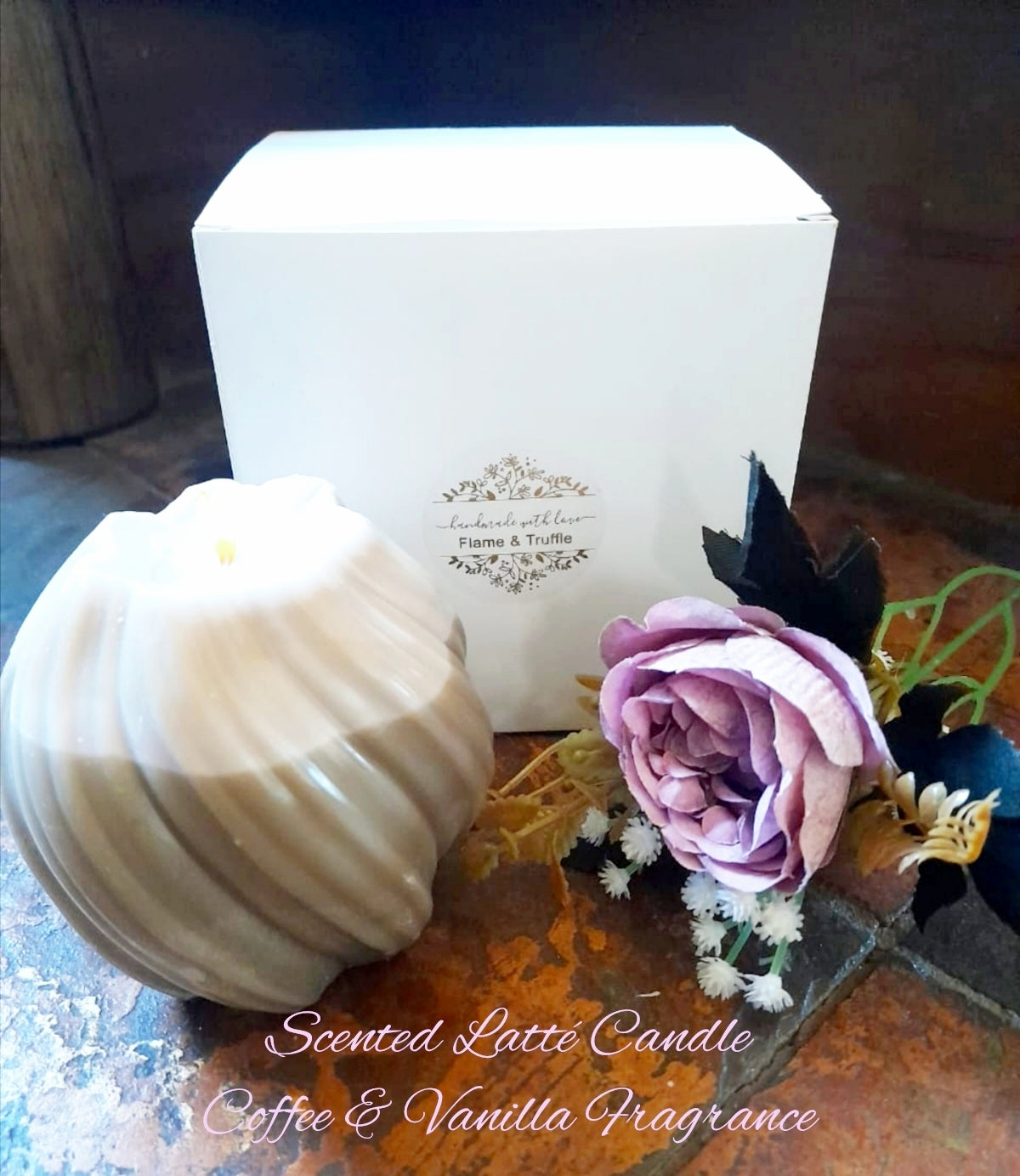 Latte Spiral Candle & Gift Box