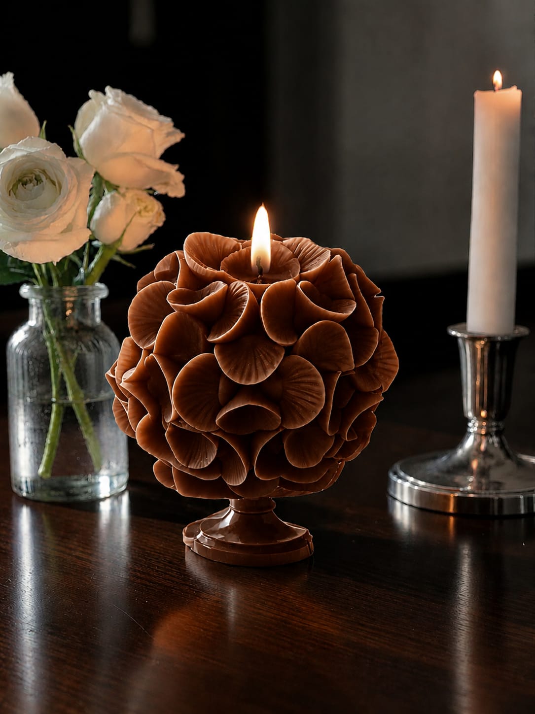Scallop Flower Ball Candle - Colour Options