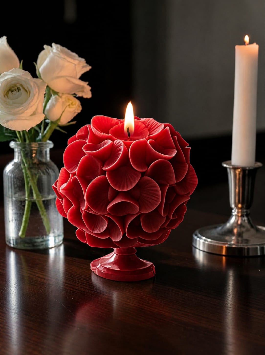 Scallop Flower Ball Candle - Colour Options