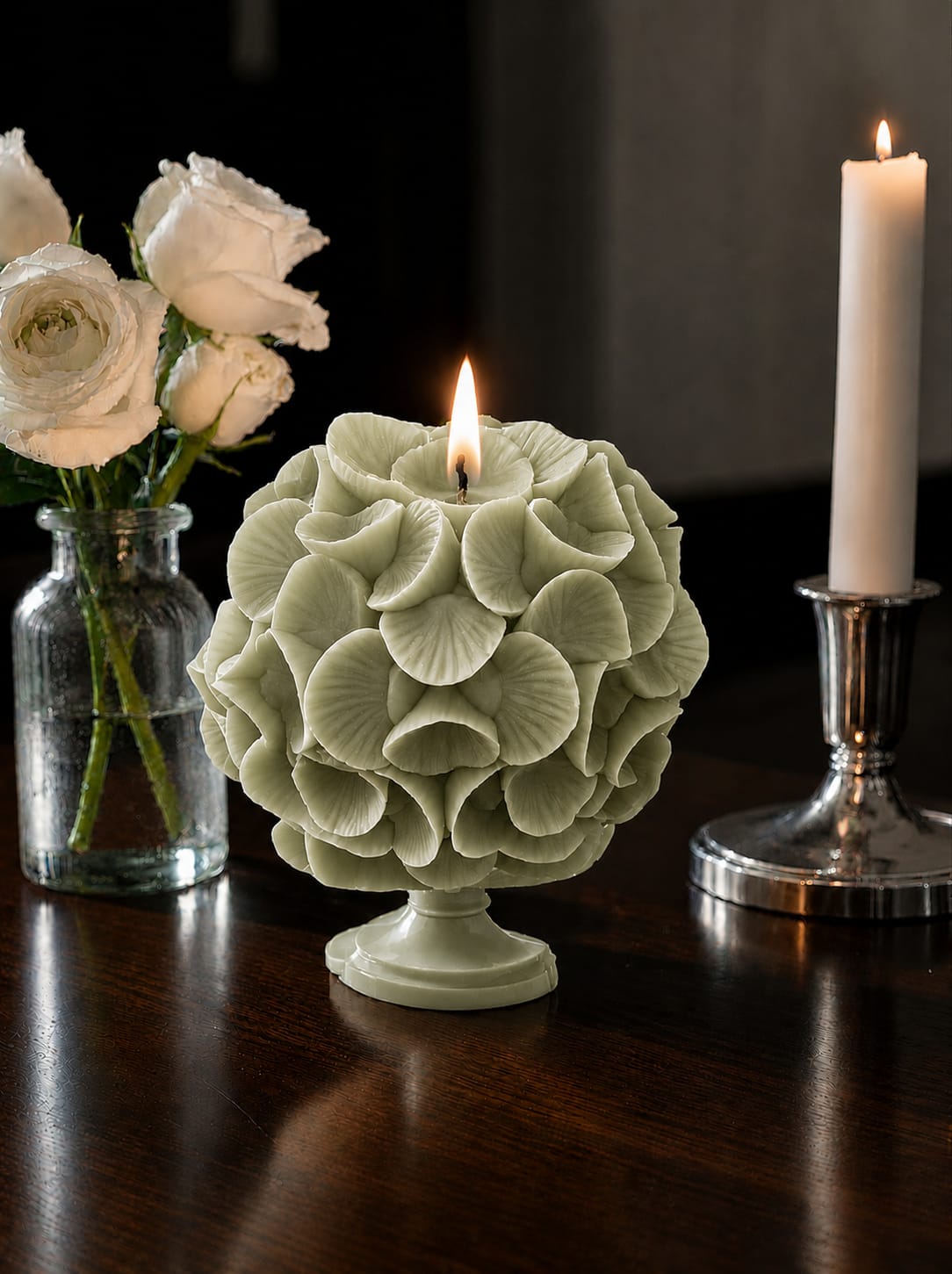 Scallop Flower Ball Candle - Colour Options