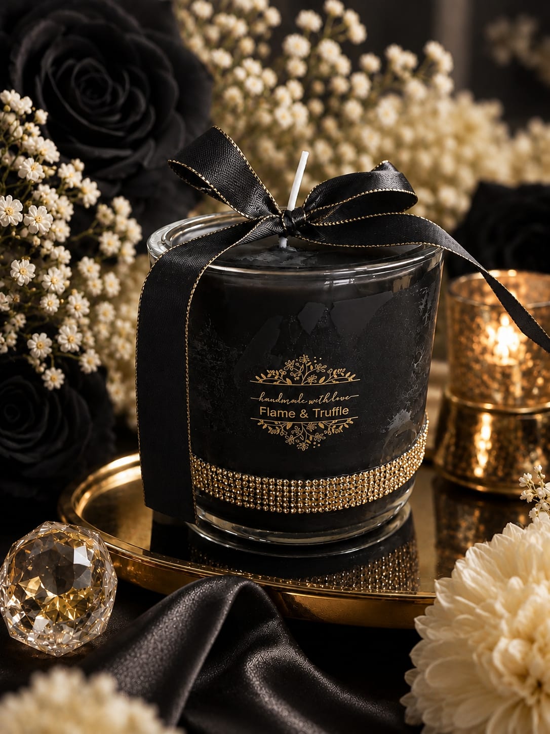 Rhinestone Jar Candles (Various Colour, Fragrance & Size Options)