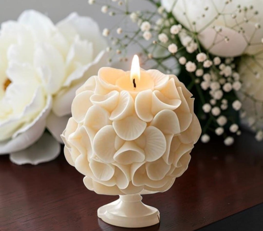Scallop Flower Ball Candle - Colour Options