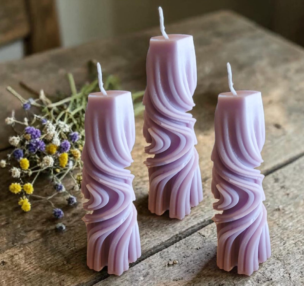 Twisted Pillar Candles - Colour Options