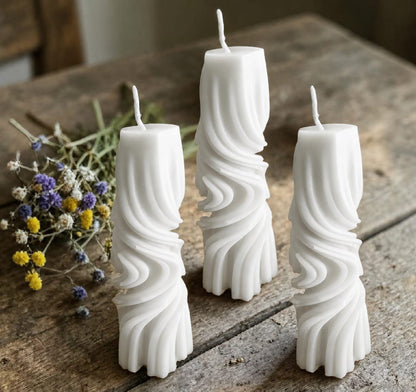 Twisted Pillar Candles - Colour Options