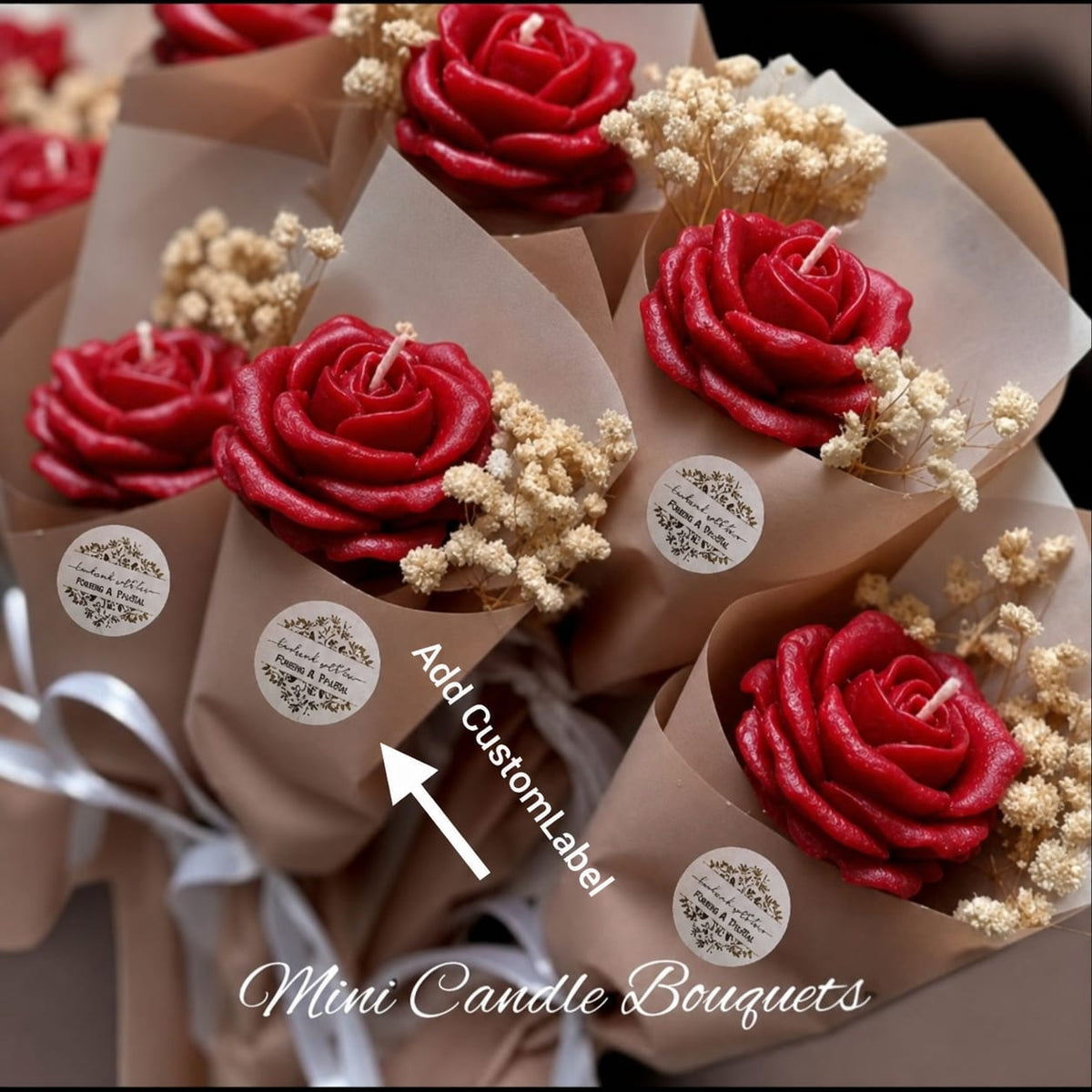 Fragranced Rose Bouquet Candle (Colour Options)
