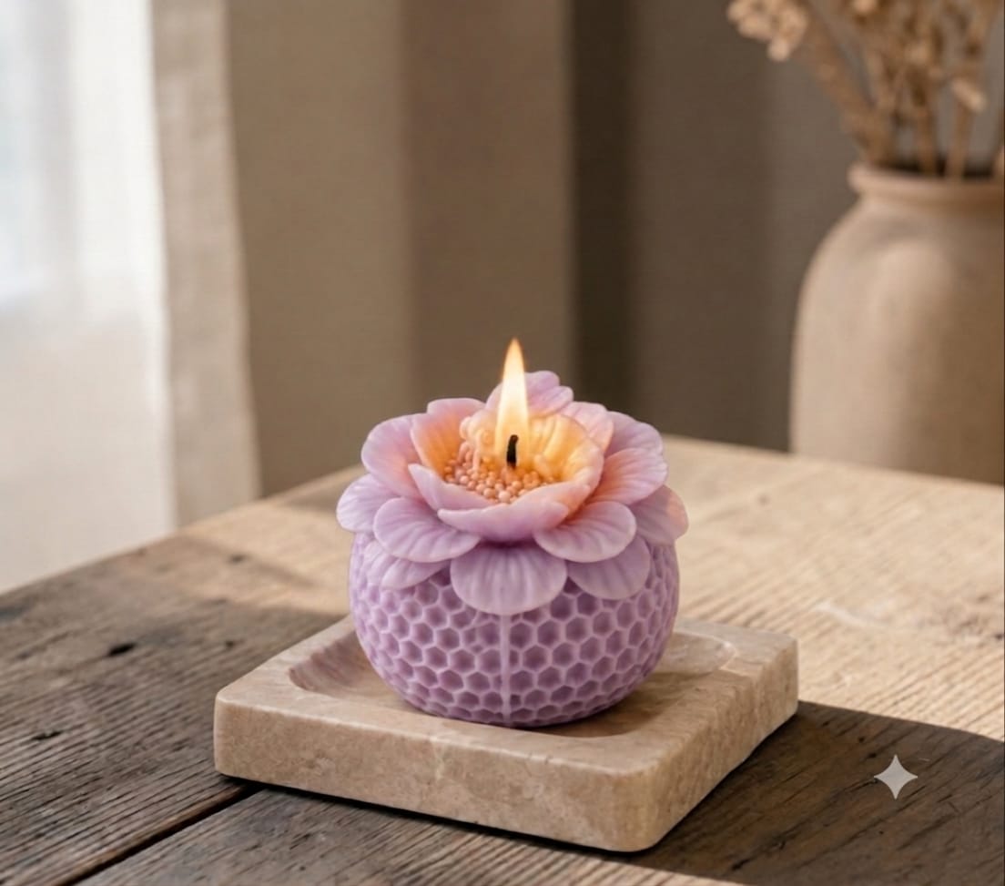Scented Floral Honeycomb Ball Candle (Colour Options)