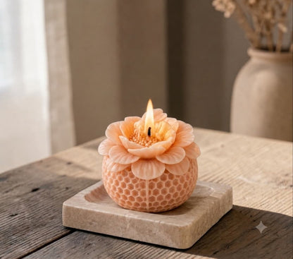 Scented Floral Honeycomb Ball Candle (Colour Options)