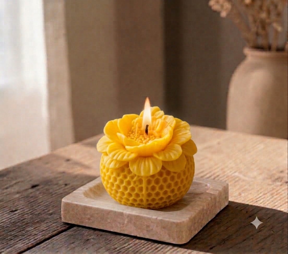 Scented Floral Honeycomb Ball Candle (Colour Options)