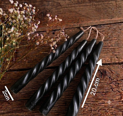 20cm Taper Twisted Candle  (Colour Options)