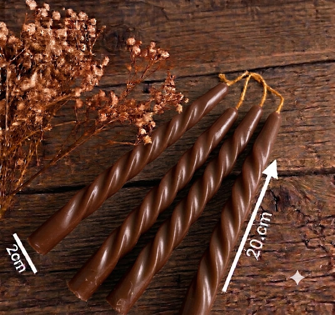 20cm Taper Twisted Candle  (Colour Options)