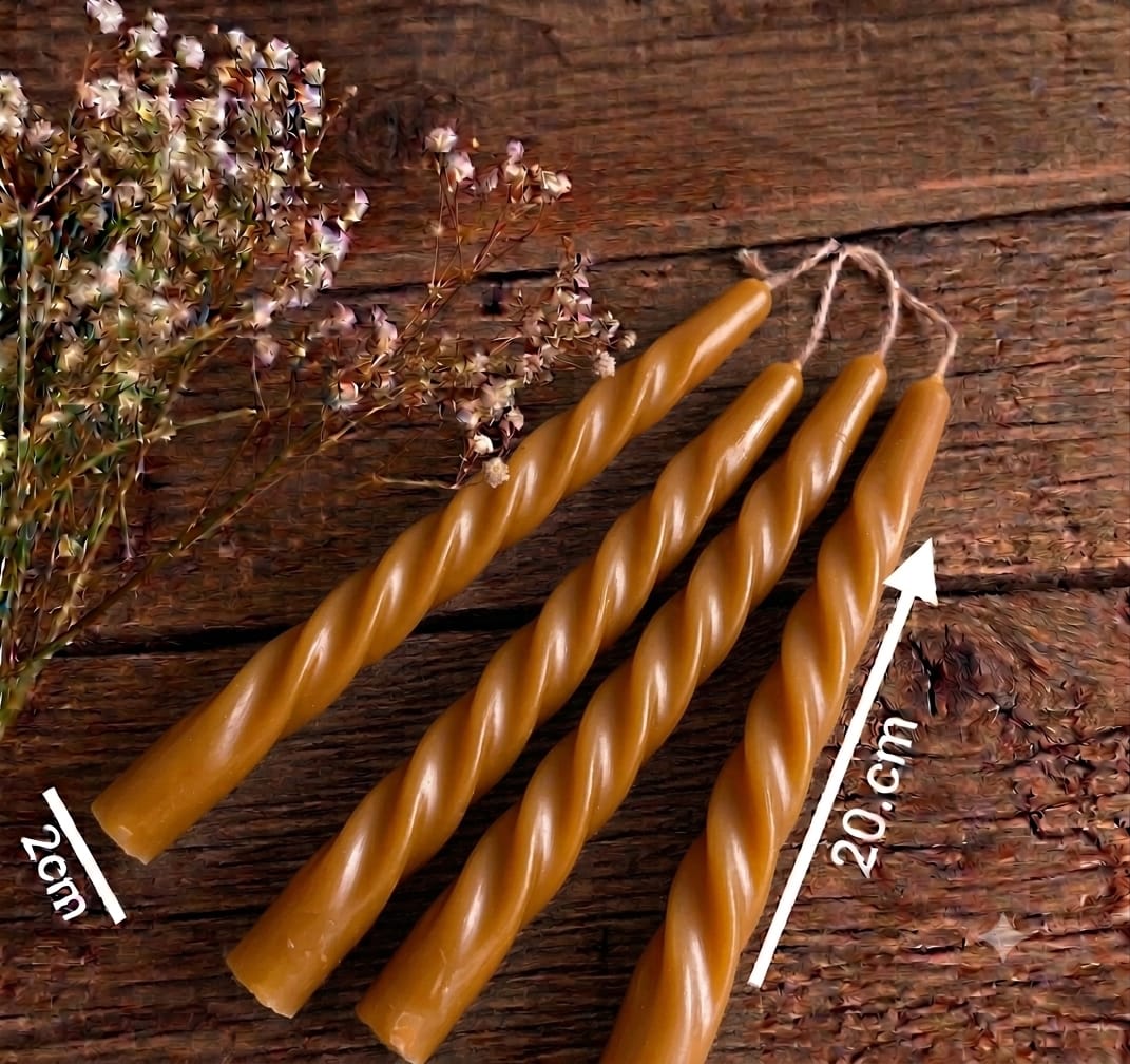 20cm Taper Twisted Candle  (Colour Options)