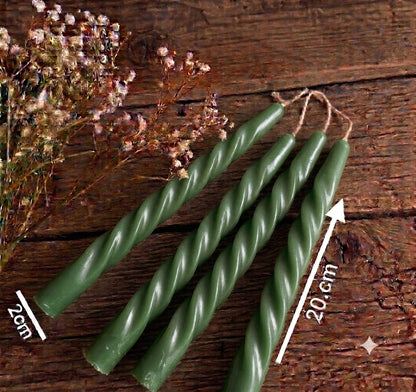 20cm Taper Twisted Candle  (Colour Options)