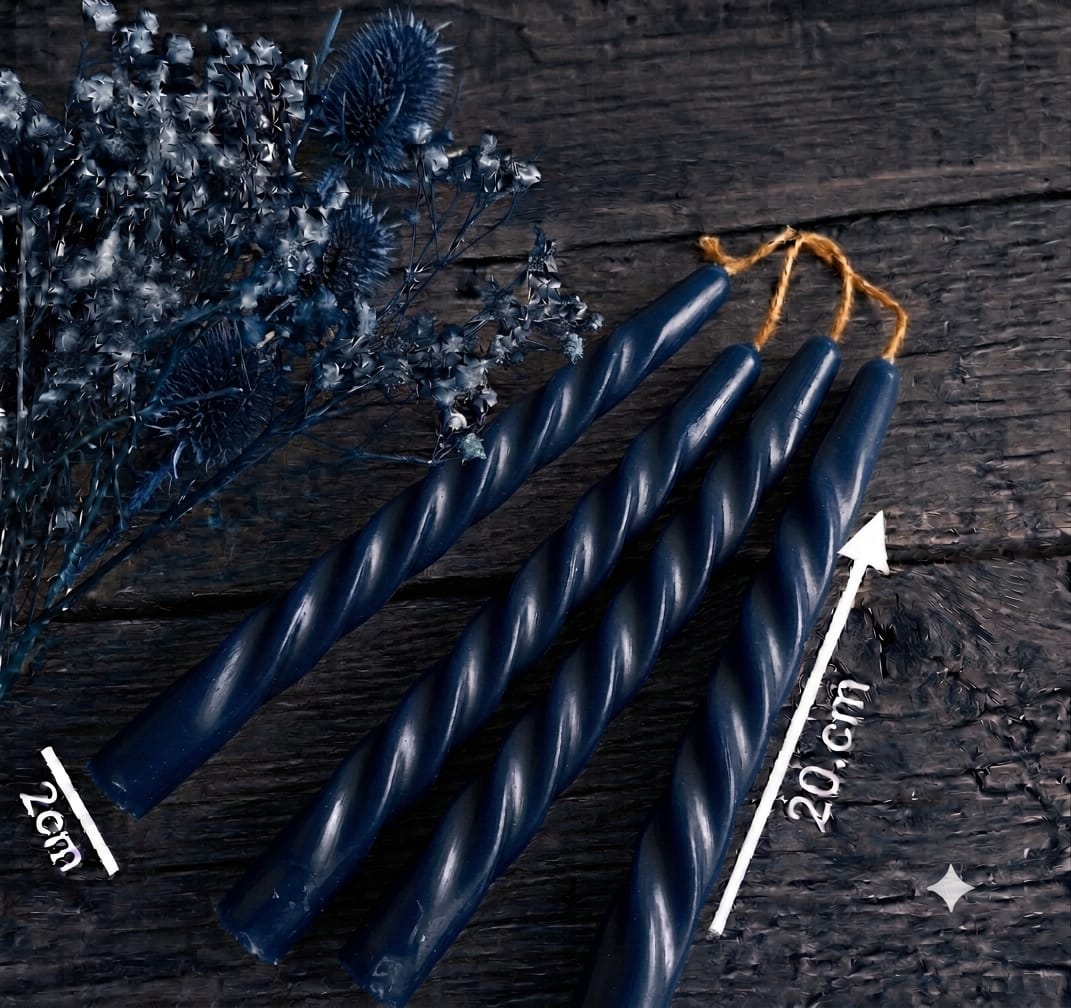 20cm Taper Twisted Candle  (Colour Options)