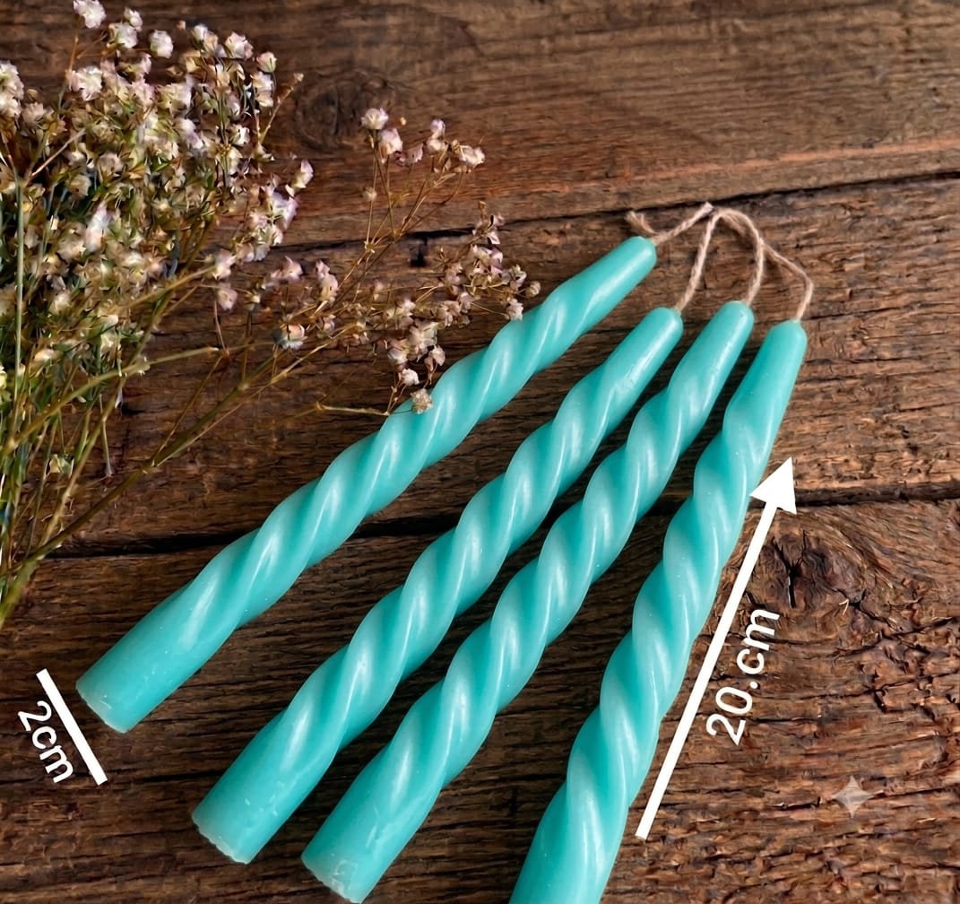 20cm Taper Twisted Candle  (Colour Options)