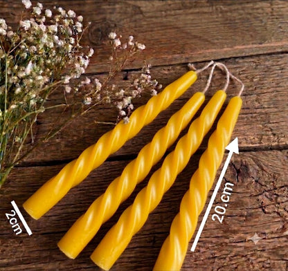 20cm Taper Twisted Candle  (Colour Options)