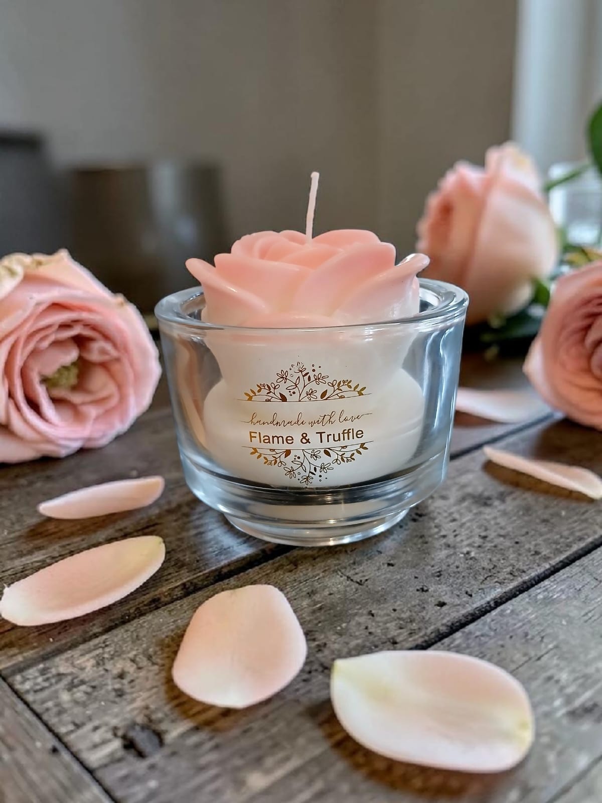 Ombre-Blush Rose Jar Candle