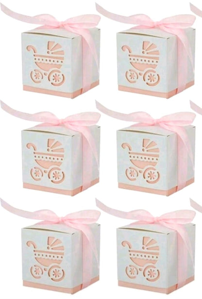Baby Girl Stroller Gift Box with Vanilla & Strawberry Truffles (5 Box Pack)