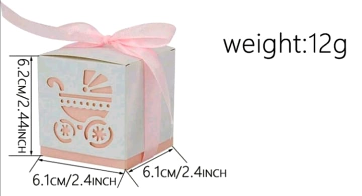 Baby Girl Stroller Gift Box with Vanilla & Strawberry Truffles (5 Box Pack)