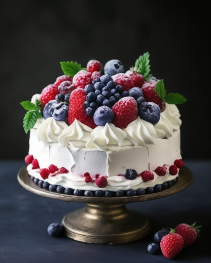 Swiss Meringue Berry Cake