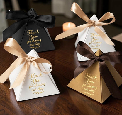 Triangle Gift Boxes with Ribbon