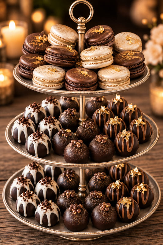 Midnight Indulgence Truffle & Macron Tier